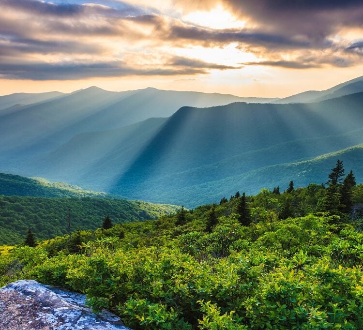 View of the Blue Ridge Mountains in western North Carolina