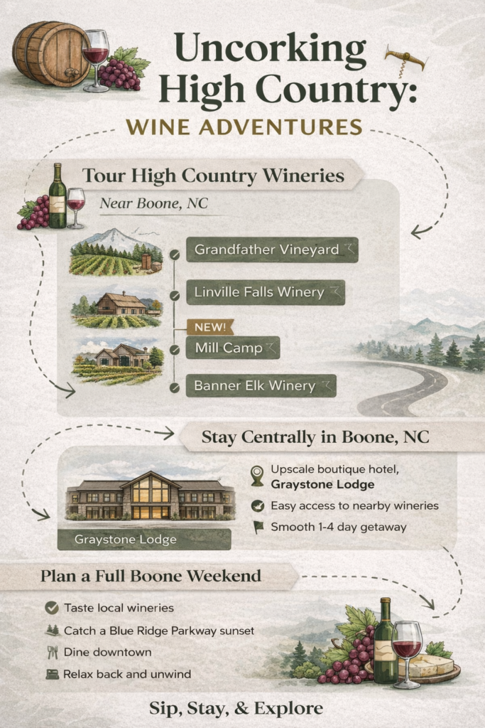 Uncorking the High Country: Wine Adventures Infographic - Graystone Lodge, Boone NC
